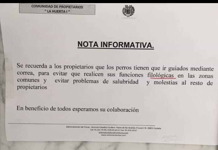 mariusserra's tweet photo. Ep, @pauetvidal , a Coslada impedeixen que els gossos puguin realitzar les "seves funcions filològiques" a les zones comunes. #elmonestabengirat https://t.co/UfAtdEJG7R