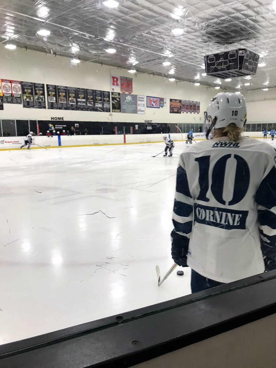 DRiceHockey's tweet photo. #NWHL news: the Metropolitan @Riveters have re-signed forward Kendall Cornine (@kendall_cornine) for the league’s upcoming 6th season. The NJ native had 24 points (13g-11a) in 24 games and was an All-Star last season as a rookie with the #Rivs. #Scorenine. Press release: https://t.co/Rwgyy7kSME