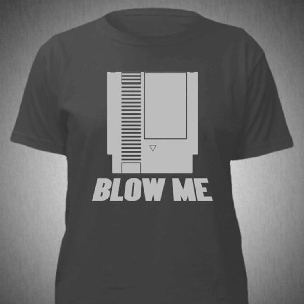 Oh, the days of the #Nintendo Entertainment System. Playing the #NES wasn’t just a test of your gaming skills… it was also a test of your lung capacity! Celebrate your nostalgia with this not so dirty design. Now just $9.99! levelupoutfitters.com/products/blow-…