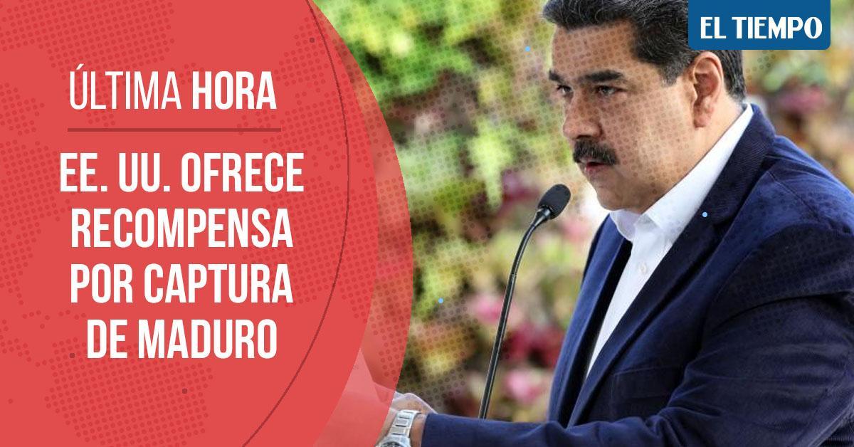 #AtenciónComunidadET 🚨 EE. UU. ofrece 15 millones de dólares por captura de Nicolás Maduro. Según Washington, su Gobierno está involucrado en narcotráfico y terrorismo. ► bit.ly/2wvt8cZ