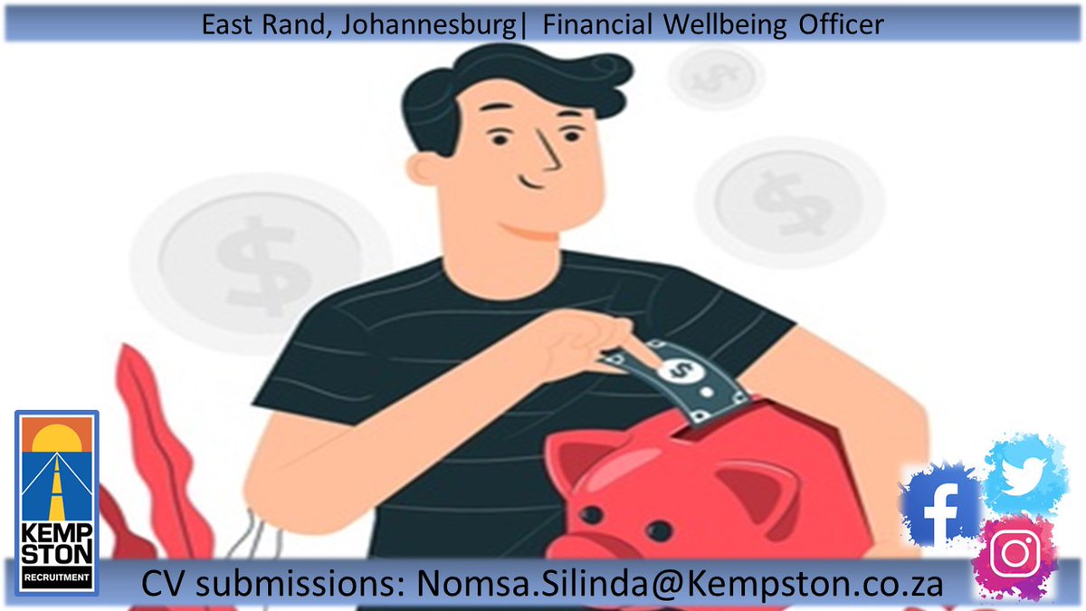 KempstonRecruit's tweet photo. East Rand, Johannesburg | Financial Wellbeing Officer

CV submissions: Nomsa.Silinda@Kempston.co.za

#Kempston #Recruitment #Finance #EastRand #Johannesburg https://t.co/GU3uzf4zcK