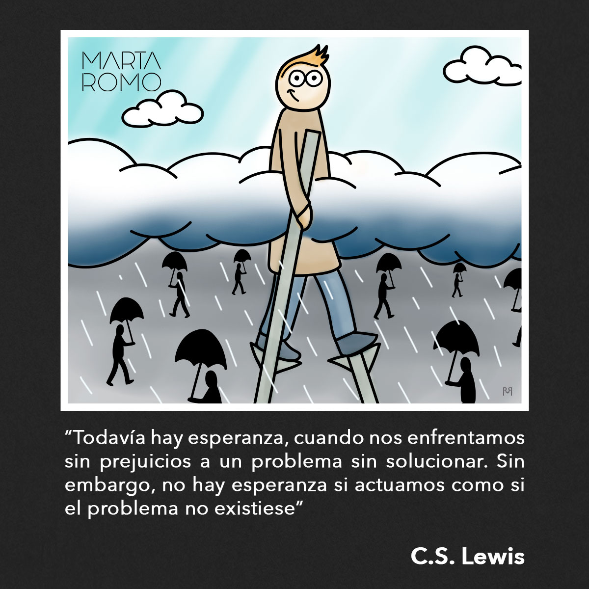 Hoy también toca elevarnos por encima de nuestras nubes y tormentas mentales.

💪🏼🙌🏼