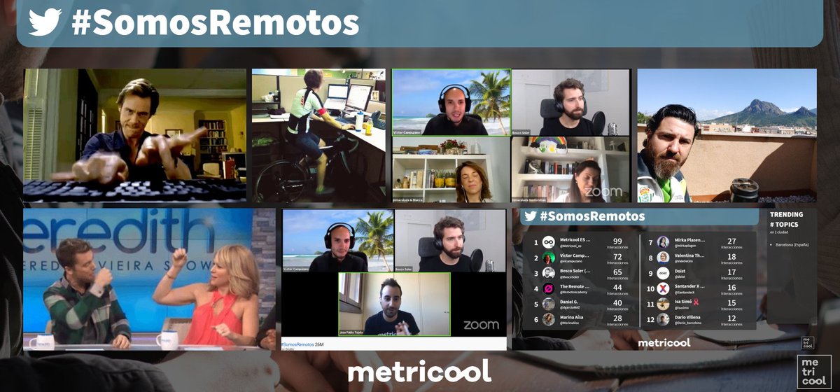 Metricool_es's tweet image. Desde la propia oficina de casa, el balcón o incluso mientras pedaleamos en la bici estática,... cualquier lugar es bueno para seguir #SomosRemotos 😝👏🏼

Continuamos sumando conocimientos que aplicar en estos tiempos de crisis,... aunque nosotros preferimos llamarlo #OPORTUNIDAD