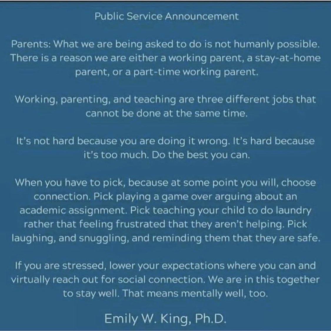 Mrs_DeVoe's tweet photo. My child’s Kindergarten teacher just sent this and it’s worthy of passing on. ❤️ #inittogether #BulldogEd https://t.co/iCQeNMC3Tr