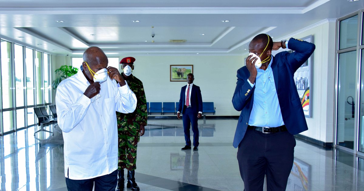 KagutaMuseveni's tweet photo. Shortly before taking off to Moroto for state duties.

In the face of #COVID-19, let us continue behaving cautiously, maintain social distance, wash hands as many times, and those sneezing please keep away from the public. https://t.co/ukefIPSuP2