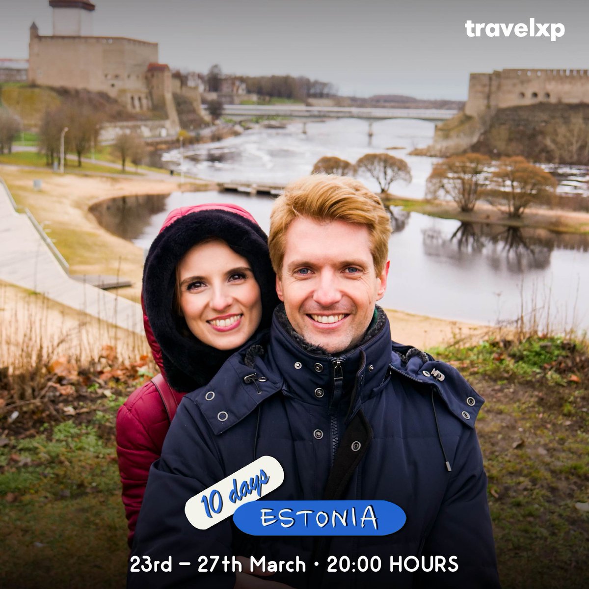 Explore the wonderful land of Estonia with our gorgeous couple and show hosts <a href="/EricaMelargo/">Erica Melargo</a> &amp; <a href="/Marco_Biagioli/">Marco Biagioli</a>!

10 DAYS | ESTONIA
23 - 27 MARCH | 20:00 HOURS

Special Thanks: <a href="/visitestonia/">Visit Estonia</a> &amp; @visittartu

#Travelxp #10Days #Estonia #BeautifulDestination #Sooma #Setomaa #IdaVirumaa