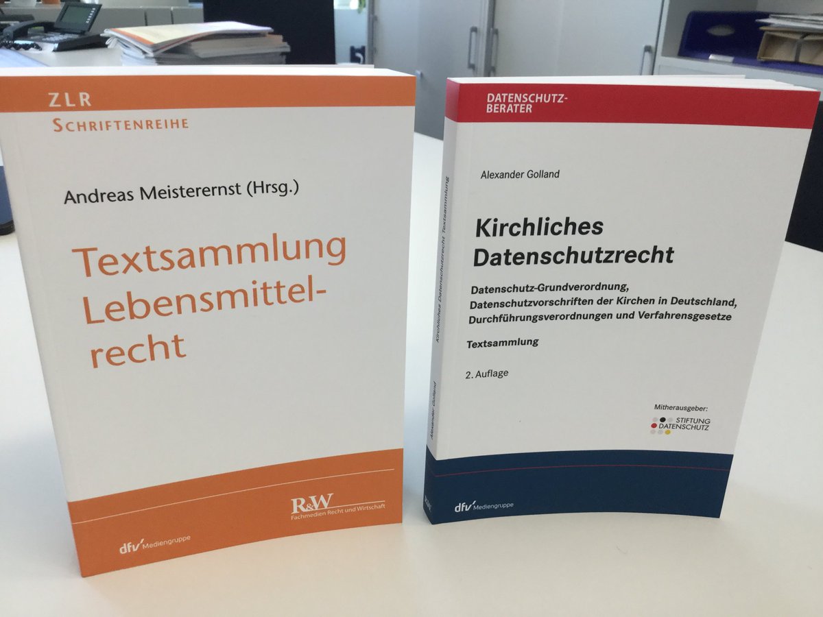 TorstenKutschke's tweet photo. WISSEN HEISST WISSEN WO ES STEHT. Ganz neu und druckfrisch: #Lebensmittelrecht, #kirchliches #Datenschutzrecht #Textsammlung  ⁦@AMeisterernst⁩ ⁦@golland_privacy⁩ ⁦@dfv_de⁩ https://t.co/hV4YRyBfRw