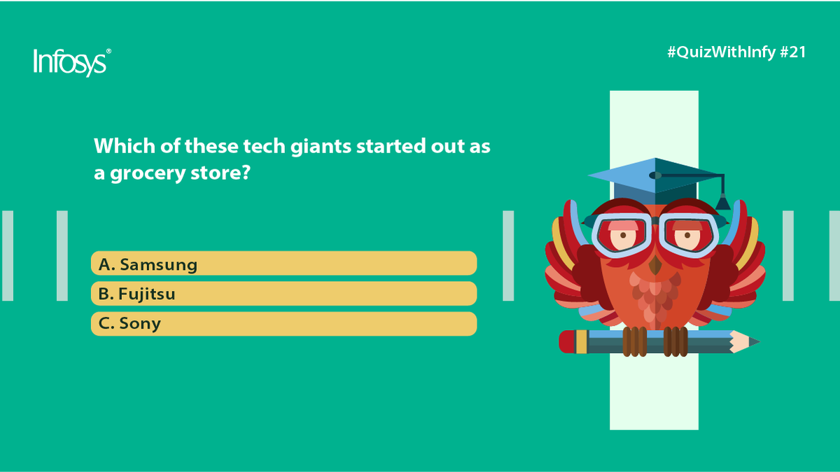 InfosysCareers's tweet photo. From some old-world #advertising trivia, we return to the world of #technology, for some trivia that may surprise a few of you. Today, this firm is a household name - but they could have been put to household use instead! So tell us: #QuizWithInfy https://t.co/wcdcCdSHID