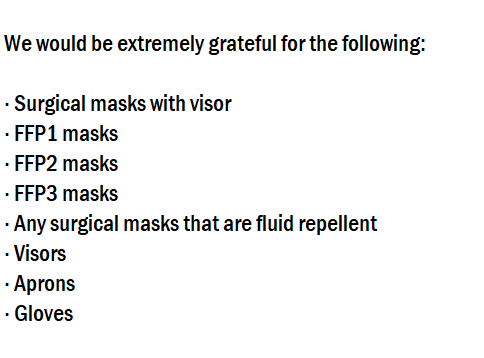 Foyle Hospice is appealing for Personal Protective Equipment donations. If you're involved in a business that has PPE or can source some and might be able to assist, please contact them at terrisythes@foylehospice.com or call 028 71351010.

#Derry