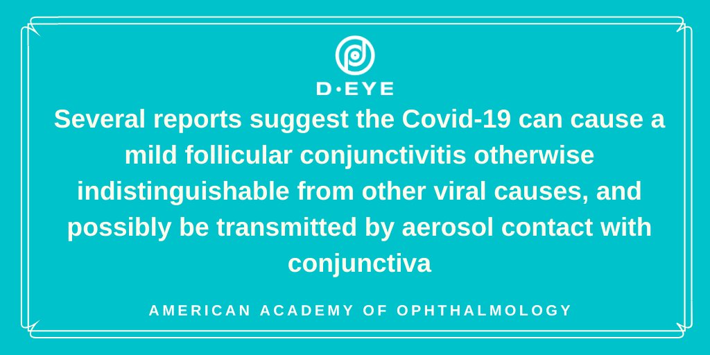 ⭕The American Academy of Ophthalmology is sharing important ophthalmology-specific information related to the novel coronavirus 
#Ophthalmology #COVIDー19 #digitalhealth
