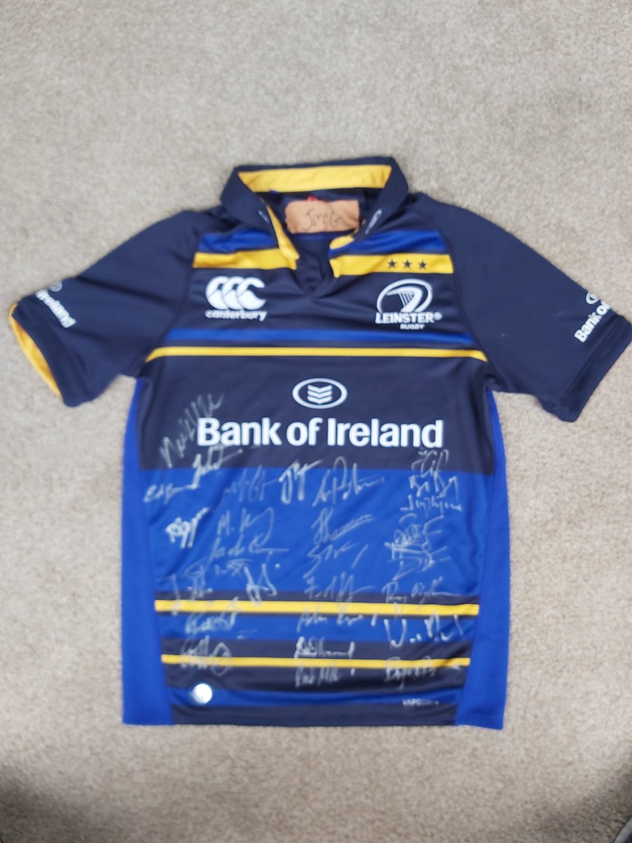 Hey guys,I work for @WindsorMotors,when I was in their Dundrum branch I was lucky enough to get @jackmc100 to have the whole @leinsterrugby team sign my jersey. I've decided to raffle it off for @IrishCancerSoc Daffodil Day to anyone who donates to my @gofundme. 1/2
