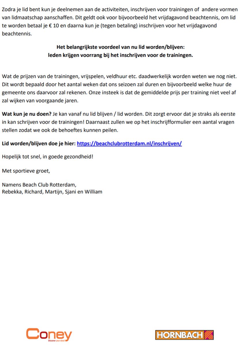 Ook onze plannen voor komende zomer staan even in de wacht. In deze nieuwsbrief een update over hoe we hier mee om gaan, ons nieuwe lidmaatschap en wat je nu al kunt doen: beachclubrotterdam.nl/nieuws/2020/03…