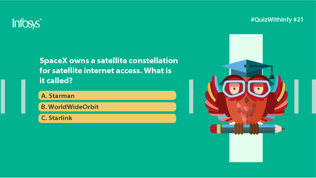 InfosysCareers's tweet photo. As we wind down this week’s edition of #QuizWithInfy, we take you back to the rather broad world of the #InternetOfThings, but with some #currentaffairs trivia mixed in! We have all read about Elon Musk’s big projects, and this is no exception. Tell us: #QuizWithInfy https://t.co/l8gbAnRutp