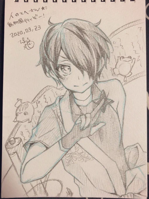 スケブ自慢しちゃいますドン‼️‼️‼️?お2人にワガママリクエストして描いて頂いてしまった……???ンガヮィィ……お宝……ラブ……ありがとうございます…… 