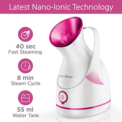 HealthSense Nano-Cure FS 550 Facial Steamer & Medical Steam Inhaler Vaporizer with Nano-Ionic Technology, UV Sterilization, 55ml water tank & 1 Year Warranty indiangroceryshop.in/product/health…