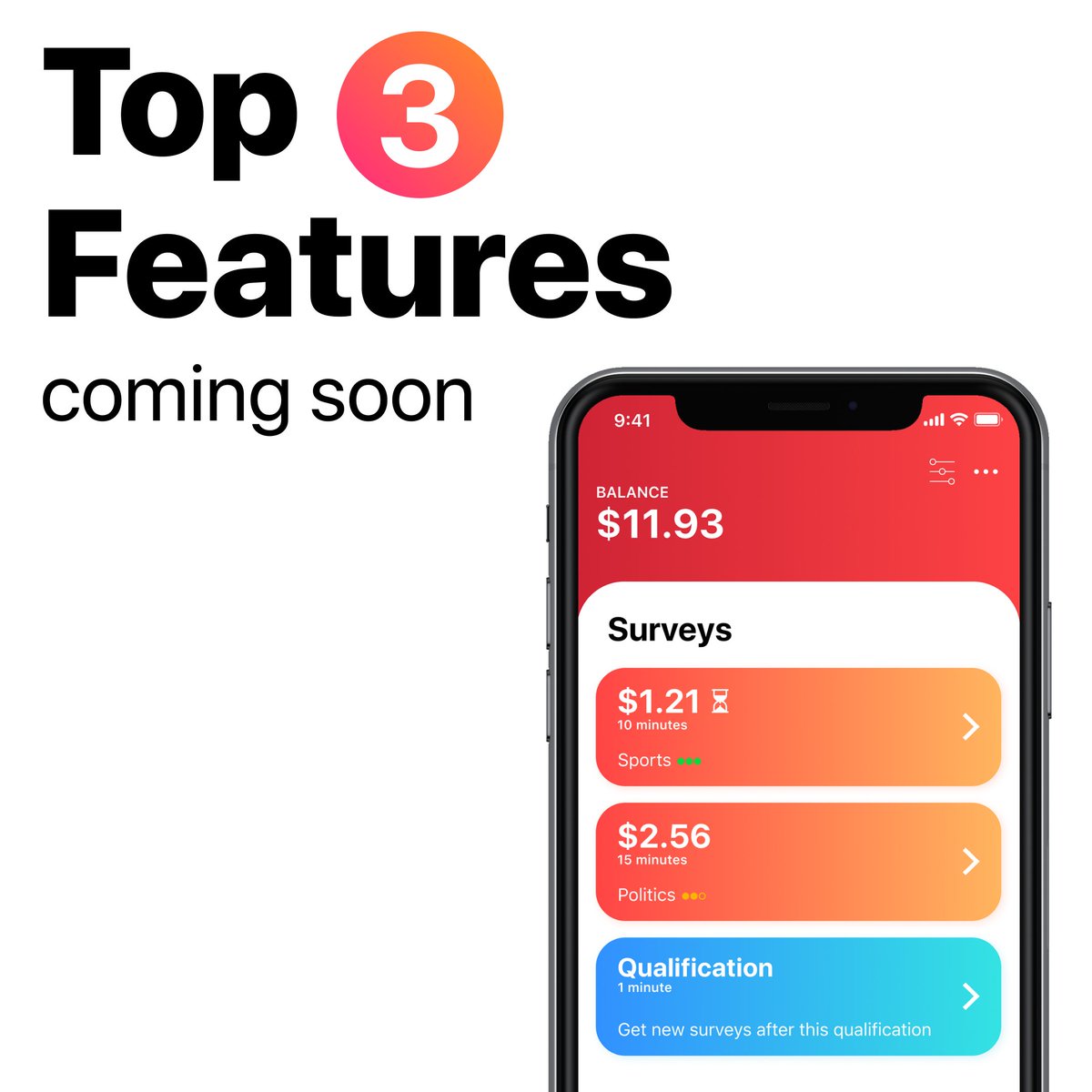 PollPay's tweet photo. The great version 4.0 of Poll Pay is coming soon!
We would like to give you a first impression of the top 3 features coming with this new version.

Be curious about the new features.

#Update #money #earnmoney #app #pollpay #surveys https://t.co/4h6A8Limnm