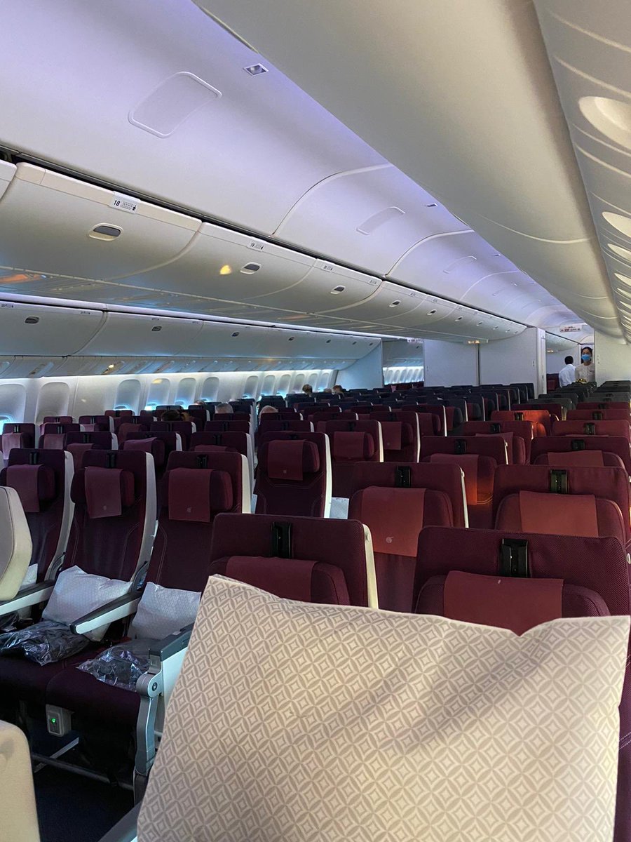 Indrute29's tweet photo. Hi @qatarairways how can you charge £2000 one way to London in economy class and leave stranded people behind in Philipines. Will never fly Qatar and will ask all my friends no to. #QatarAirways #emptyplanes https://t.co/keeOXVrUJ4