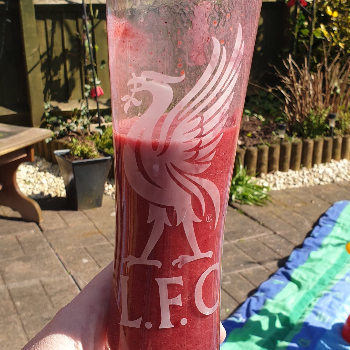 scottiepool's tweet photo. Smoothie garden weather @LFC https://t.co/t5XlpFDFd7