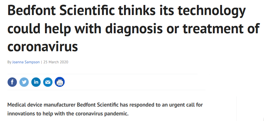 BedfontLtd's tweet photo. @gasworld and @JoSamps92 have shared our news: Bedfont Scientific thinks its technology could help with diagnosis or treatment of coronavirus. Read article here: https://t.co/AqYTV8TqM1
#coronavirus #COVID19 #NObreath #airwayinflammation #earlyindicator #earlyindication #FeNO https://t.co/Z10g5GPr2D