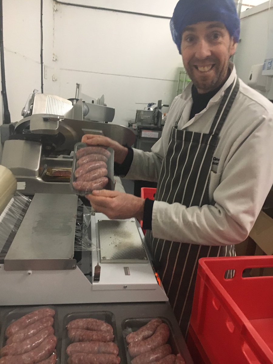 moonsgreen's tweet photo. Charcuterie Ian proving that Moons Green fresh Kentish sausages are flying out the door @freshsausage https://t.co/1Lv86tnKYg