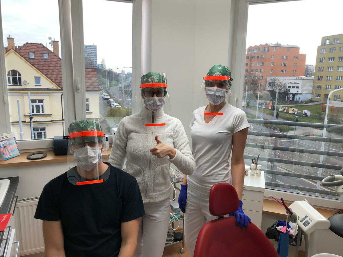 energostack's tweet photo. We are printing face shields for local doctors in V. Mezirici.
@josefprusa  and @Prusa3D are doing an amazing job to fight the COVID19! Do you have a #3dprinter and want to help out? Read all about it here: https://t.co/Vs1dX07Ezy and print your own shields!
photo1,3:@Prusa3D https://t.co/OU1IbZs7OA