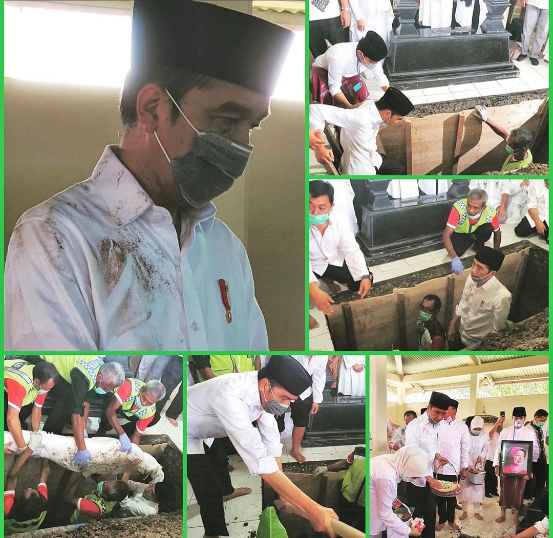 riyadhnur_'s tweet photo. Tidak peduli dengan jabatannya sebagai kepala negara. Walau harus berlumur tanah, demi ibunda tercinta ia tetap berbakti sampai akhir hayatnya.

Sabar Pak Jokowi. 
Doa kami semoga ibunda diberikan tempat terbaik di sisi-Nya.

Kaesang 
#KeepStrongMyPresident https://t.co/c3zAKMlxV7