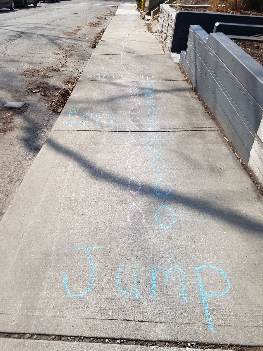 jessdemello1's tweet photo. Thank you to whoever made this sidewalk chalk play course!!!! #everybodyhelps #covid19 #AtHomeTogether https://t.co/8YrUKdLOTW