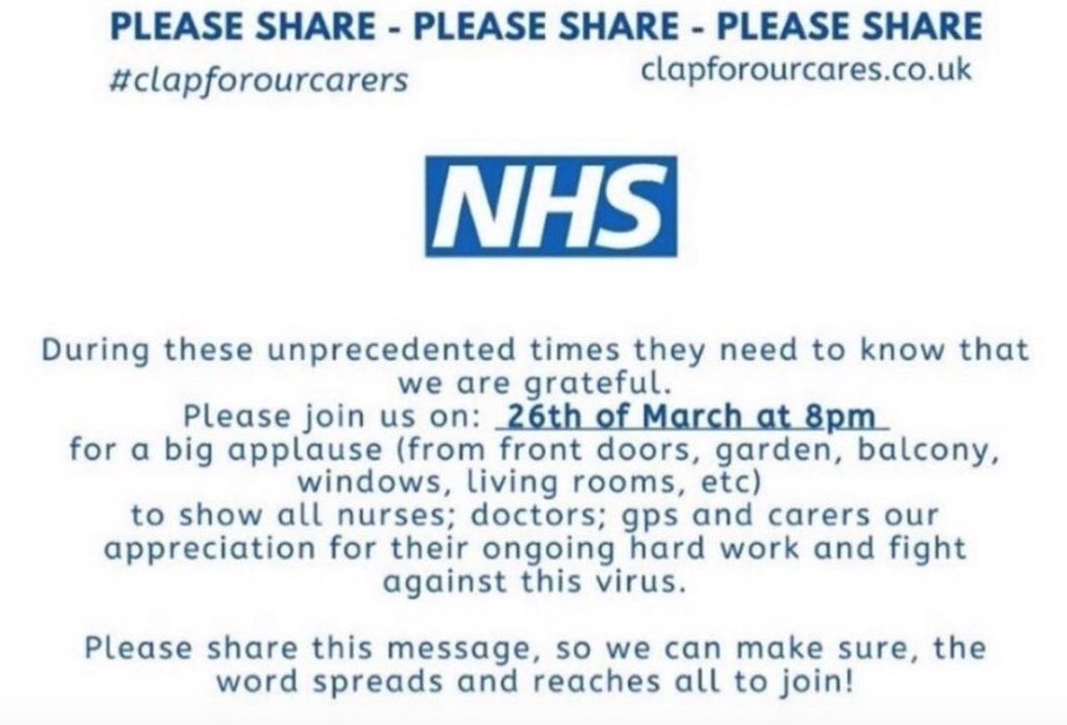 ProgressEstate's tweet image. Let's show the Progress Estate NHS workers how much we appreciate what they are doing at this difficult and challenging time.

 Lets all open our front doors and give them a mighty applause, cheer, trumpet, whistle or any other appreciative noises. #clapforoutcarers