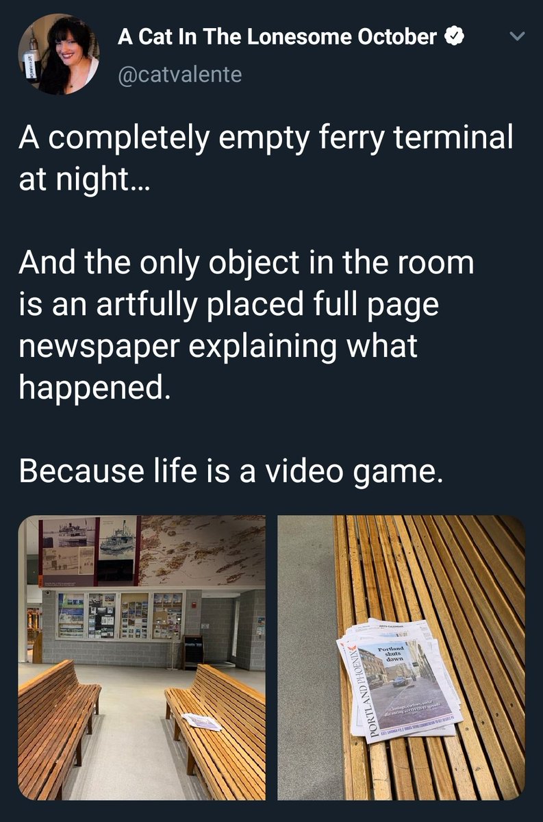 Abandoned ferry terminal at night tweet.