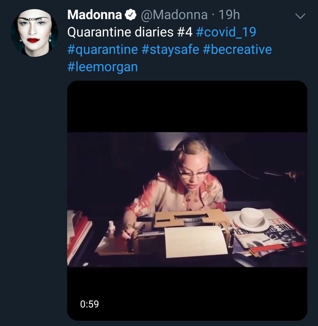 Madonna Quarantine Diaries tweet