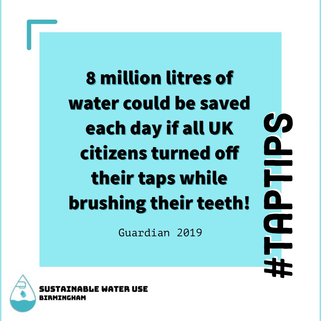 SWUBham's tweet photo. 1/3 people in the UK leave the tap running whilst brushing their teeth! 😯 That is perfect quality water going straight to waste. Turn off the tap 👏 and save water today!#TapTips #SWUBham #ELP2020 #UpRisingELP2020 https://t.co/nv1N7TSlmq