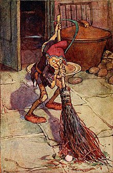 In Northumbrian folklore, a Brownie is a household spirit that comes out at night while people are asleep and performs chores &amp; farming tasks. The owners of the house must leave a bowl of milk or some other offering for the brownie, usually by the hearth. #FolkloreThursday