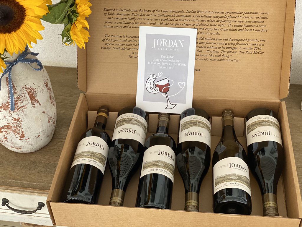wellredwinemag's tweet photo. Thank you @Jordan_Wines - can’t wait to get through my Jordon Wine stock pile this lockdown! Thank you for keeping me company in these uncertain times!!! #supportourwineries #lovewine #LockdownSA https://t.co/ECxACiWj3F