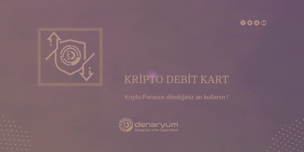 ▪️KRİPTO DEBİT KART
Kripto Paranızı dilediğiniz an kullanın. !

📲denaryum.com