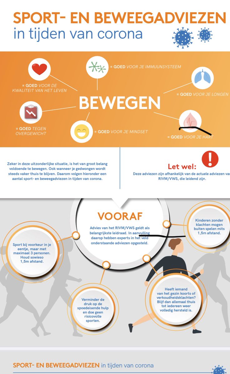 Sport- en Beweeg adviezen in tijden van Corona.

Mede namens onze wetenschappelijke Vereniging voor Sportgeneeskunde. Zie ook sportzorg.nl.

Alles wat je moet weten over verantwoord bewegen in deze tijd.
Veel lees- en beweeg plezier!