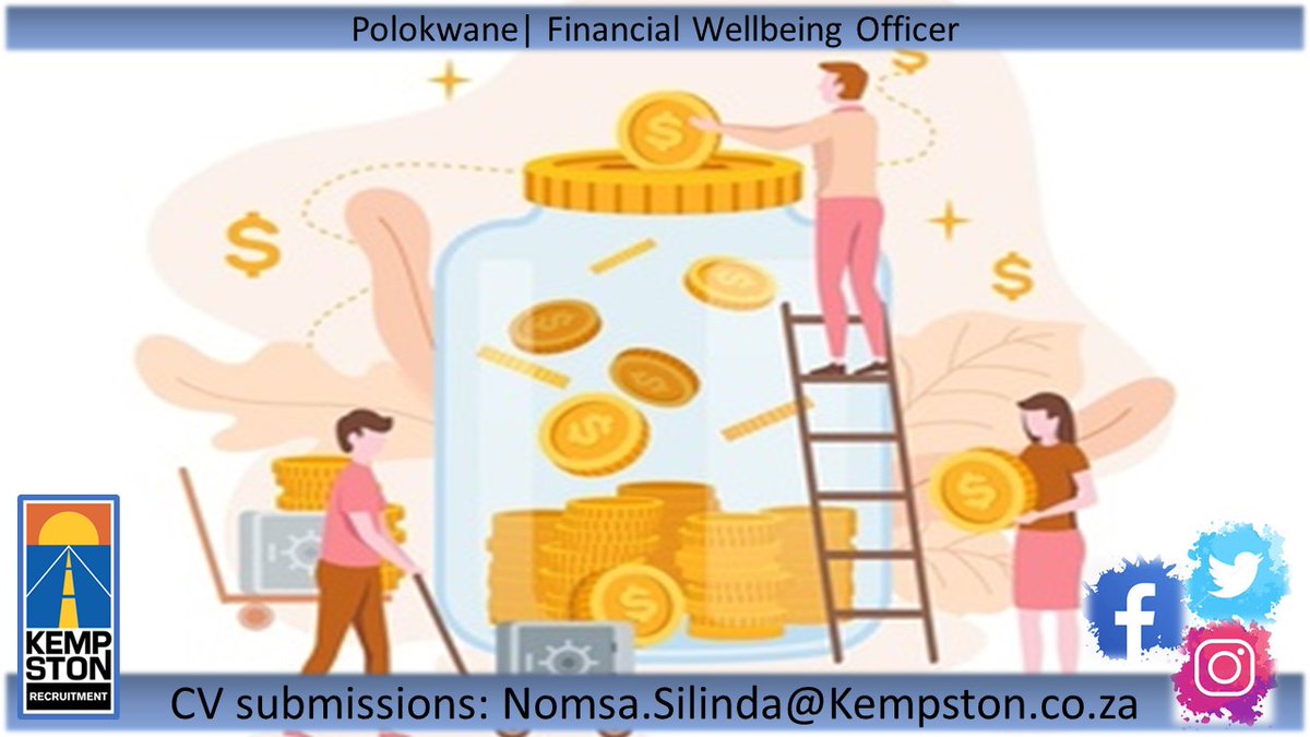 KempstonRecruit's tweet photo. Polokwane, Limpopo | Financial Wellbeing Officer

CV submissions: Nomsa.Silinda@Kempston.co.za

#Kempston #Recruitment #Finance #Polokwane https://t.co/GIhxLAGo0A