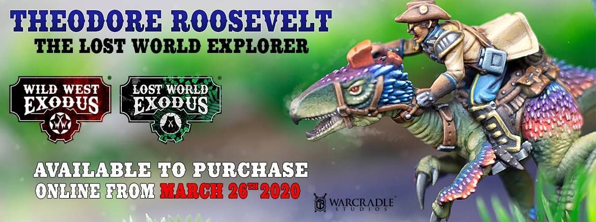 warcradlestudio's tweet photo. The 2020 Promotional Miniature: Theodore Roosevelt - Lost World Explorer, is available to purchase online 🤩 Order yours: https://t.co/W2eVIvkaeY
More info: https://t.co/pCjAjbl291
#lostworldexodus #wildwestexodus #tabletopgamingnews #tabletopevents #gaming #miniaturesgames https://t.co/ACogFlHkdP