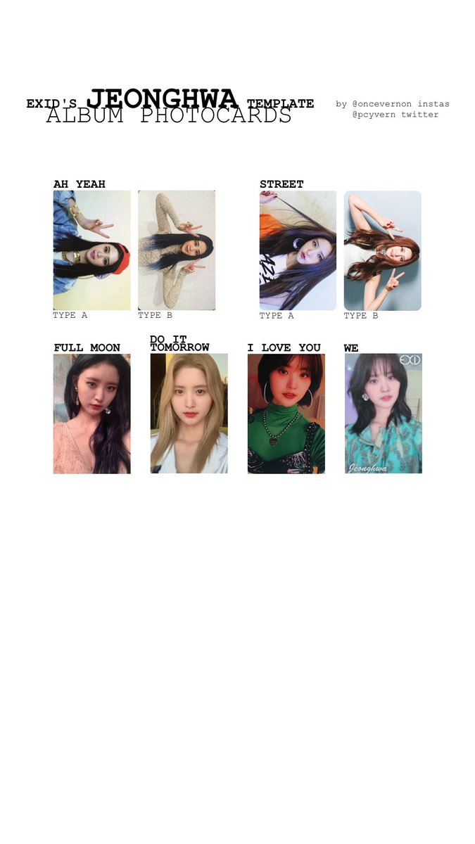 exid album photocard templates! head to  http://bit.ly/oncevernon  for all members (aka solji is on there too lmao)