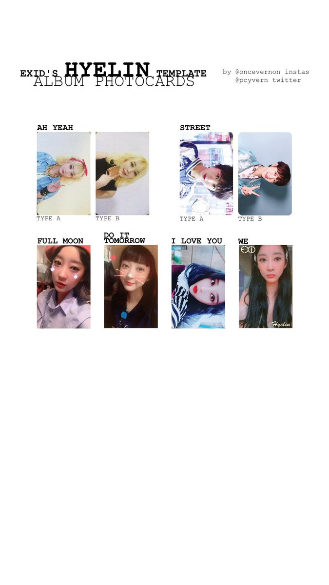 exid album photocard templates! head to  http://bit.ly/oncevernon  for all members (aka solji is on there too lmao)