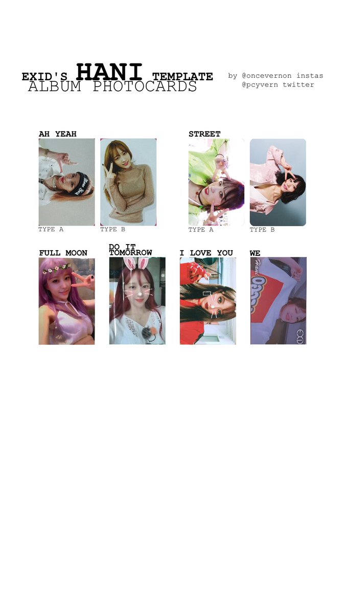 exid album photocard templates! head to  http://bit.ly/oncevernon  for all members (aka solji is on there too lmao)