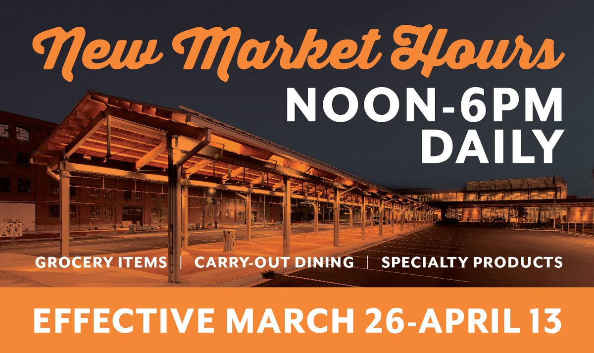 Yes, we're still open, now with new hours! For a list of Market Hall merchants, along with their phone numbers and delivery options, visit our website: downtownmarketgr.com/about/the-mark…