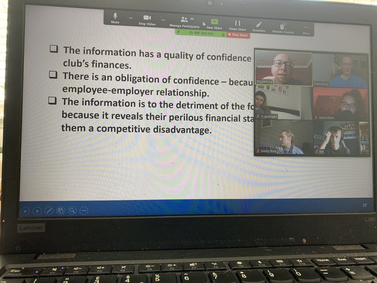 Rotaryeditor's tweet photo. Even from a place of remote self-isolation, I had an impressive turn-out of 46 first year media students from @UCFB @wembleystadium join me on Zoom this morning for a law session.

Noticed a few parents joining in with the opening Kahoot sports quiz. #ubercompetitive https://t.co/jsqYO646HJ