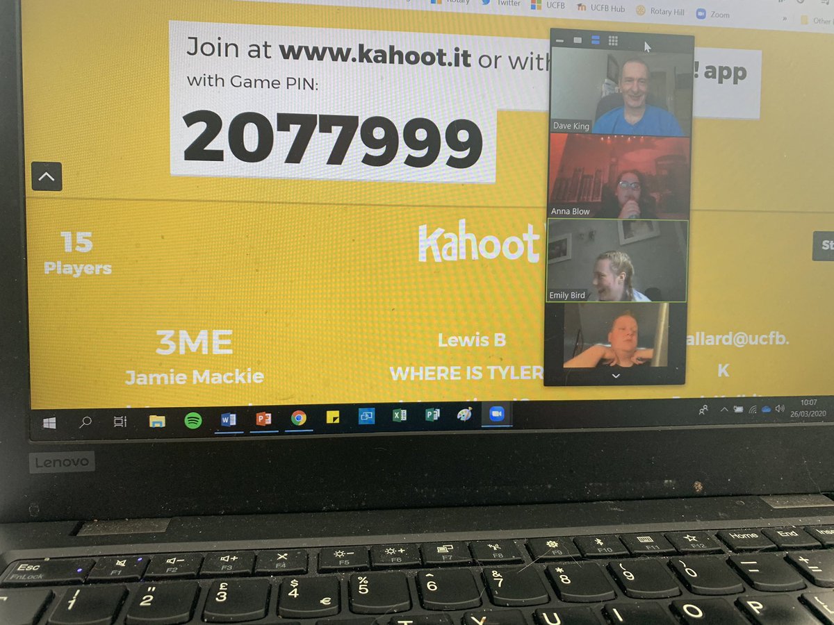 Rotaryeditor's tweet photo. Even from a place of remote self-isolation, I had an impressive turn-out of 46 first year media students from @UCFB @wembleystadium join me on Zoom this morning for a law session.

Noticed a few parents joining in with the opening Kahoot sports quiz. #ubercompetitive https://t.co/jsqYO646HJ