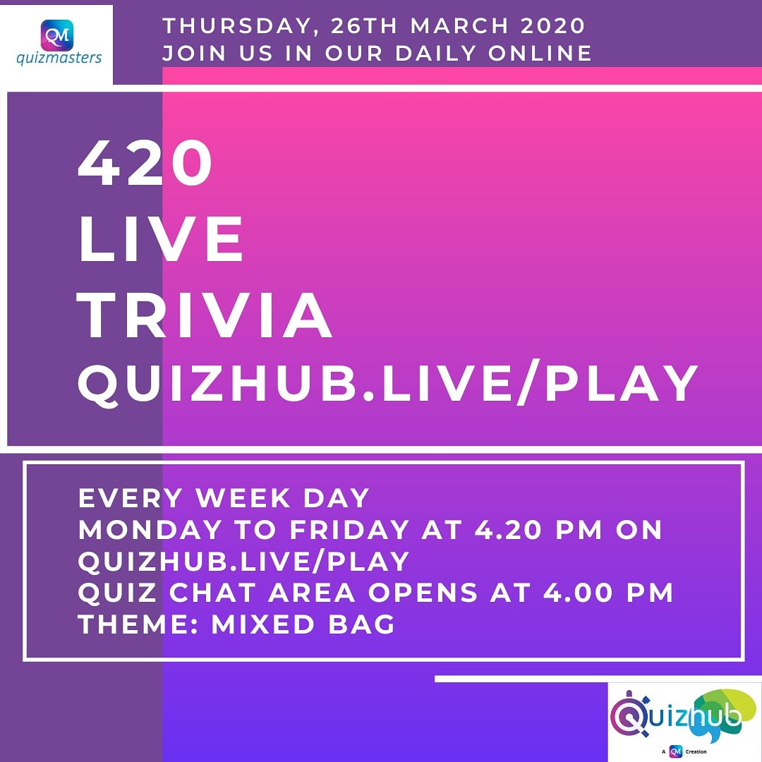 Quizmasters254's tweet photo. As always, join us this afternoon for the ThrowBack Thursday Edition of the #420LIVETRIVIA which is accessible from https://t.co/FwDv7HIyfz themed #MixedBag
Remember, sharing is caring. 😉Log in the chat area as from 4:00 pm ready for a 4:20 pm start 💪🏾
One Love ❤
#TeamQM https://t.co/kvL0epXxVT