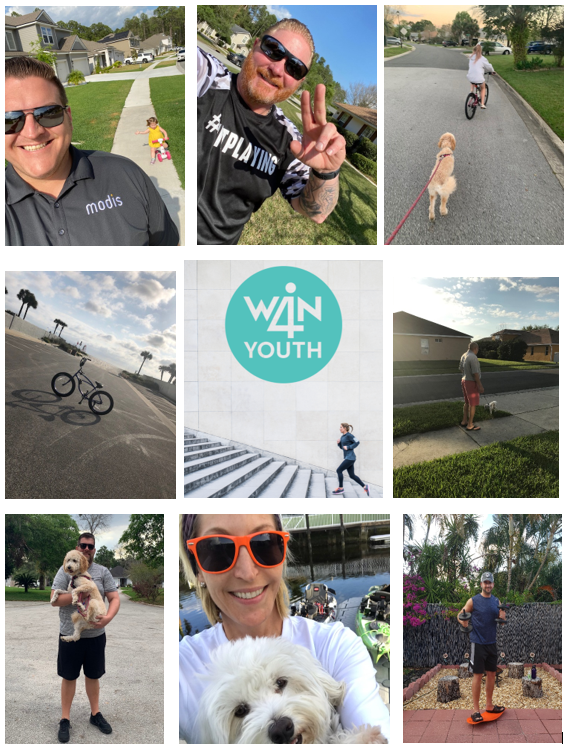 twebbjax's tweet photo. Yesterday was #Win4Youth Wednesday in the @modis FL Region. Our team members were encouraged to get out of the house and get moving. We included our spouses, children and pets where possible.
#ModisFL #Modis #MorewithModis #workingfromhome https://t.co/kloVevTqmi