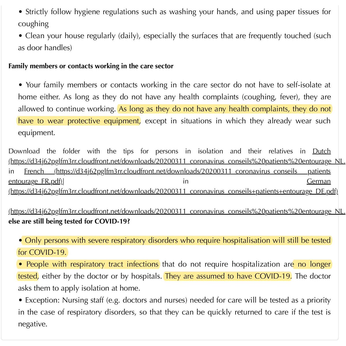 MaraPRtech's tweet photo. According to @SanteBelgique, people not requiring hospitalization are not tested but assumed to have #COVID19 and self-isolating at home. 
If confirmed cases = hospitalisations, potentially there are thousands with #coronavirus not included in official statistics #COVID19BE https://t.co/5SJWDCKLRO
