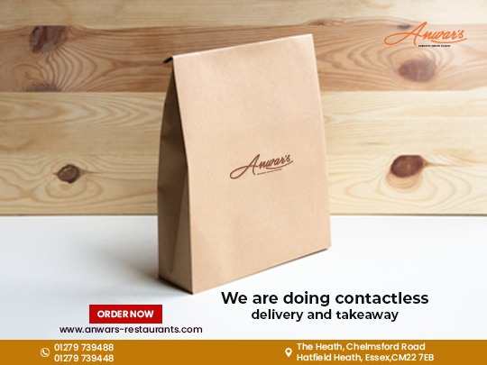 We are providing contactless takeaway pick-ups and deliveries. You can order over the phone or through our website and enjoy food in the comfort of your home. 🤞🏻👌

#sawbridgeworth #harlow #bishopsstortford #oldharlow #newhall #dunmow #Anwars #Anwarsrestaurant #Theheath