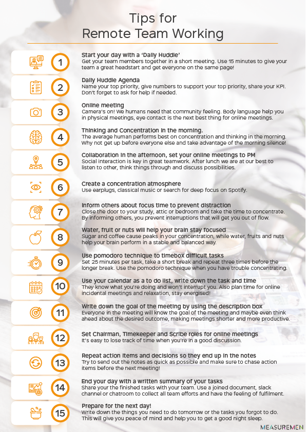 measuremen's tweet photo. Last week @vincentlenoble shared a video with tips on how you can improve your remote workplace. We summarised them, so that you can have a peek and see if you're doing everything to work as productive as possible. Find the video here: https://t.co/K4vYE6Tjbd
#remoteworking https://t.co/QP6ZMWCuo9