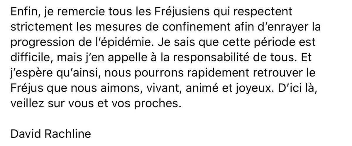 Communiqué de David Rachline, Maire de Fréjus : 

⚠️ Face au Covid-19, la Ville se mobilise