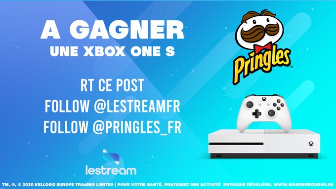 🎁 #JEU #LeRecap

Aujourd’hui, tente de remporter une XBOX ONE S ! Pour cela RT + FOLLOW @LeStreamFR &amp; <a href="/Pringles_FR/">Pringles France</a>  

Tirage au sort le 02/04/20 !
Règlement : bit.ly/2v60rCi